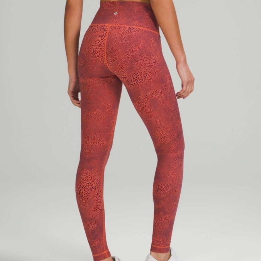 1075 lululemon Wunder Train High-Rise Tight - Size 4 -  Crackle Glaze Orange - Picture 4 of 11